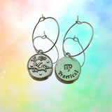 Virgo Reversible Coin Hoop Earrings