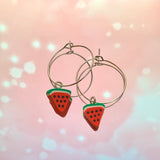 Watermelon Slice Hoop Earrings