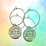 Libra Reversible Coin Hoop Earrings