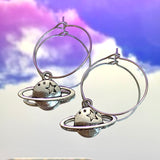 Saturn Hoop Earrings