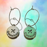 Sagittarius Reversible Coin Hoop Earrings