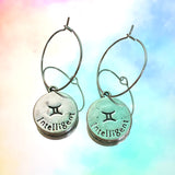 Gemini Reversible Coin Hoop Earrings