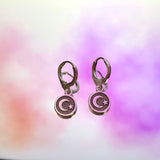 Circle Moon Lever Back Earrings