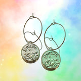 Scorpio Reversible Coin Hoop Earrings