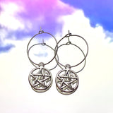 Pentagram Hoop Earrings