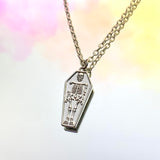 Skeleton Coffin Necklace 18”