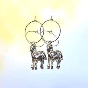 Zebra Hoop Earrings