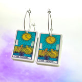 The Moon Tarot Card Hoop Earrings