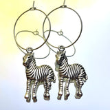 Zebra Hoop Earrings