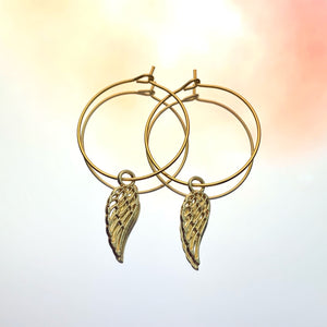 Angel Wing Hoop Earrings