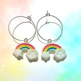 Glitter Rainbow Hoop Earrings