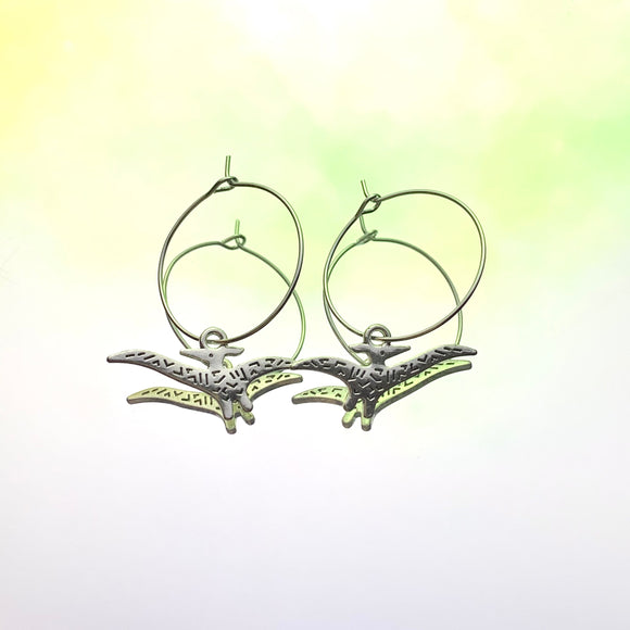 Pterodactyl Hoop Earrings