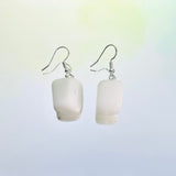 White Jade Tumble Hook Earrings