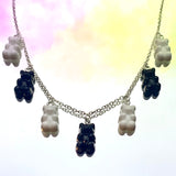 Black & White Gummy Bear Necklace 18”