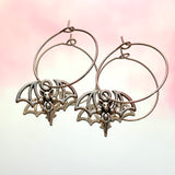 Vampire Bat Hoop Earrings