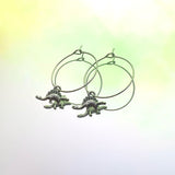 Mini Stegosaurus Hoop Earrings