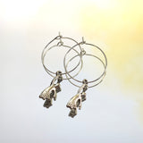 Hanging Ghost Hoop Earrings