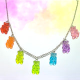 Rainbow Gummy Bear Necklace 18"