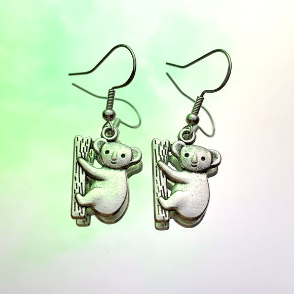 Koala Bear Hook Earrings