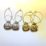 Silver Pumpkin Hoop Earrings