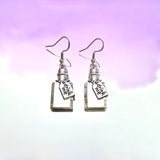 “Drink Me” Potion Bottle Hook Earrings