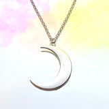 Silver Moon Necklace 22”