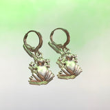 Sitting Frog Leverback Earrings