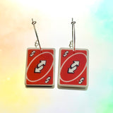 Uno Reverse Card Hoop Earrings - Various Colours