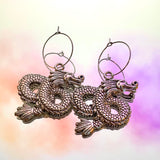 Infinity Dragon Hoop Earrings