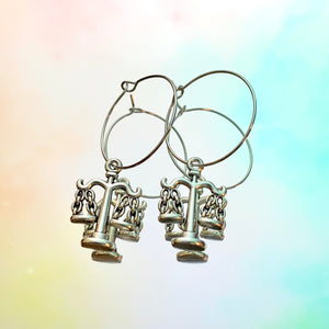 Libra Scales Hoop Earrings