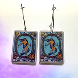 The World Tarot Card Hoop Earrings