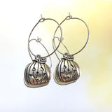 Silver Pumpkin Hoop Earrings