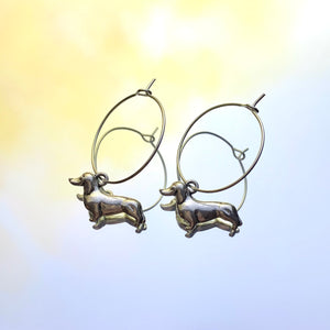 Sausage Dog Hoop Earrings