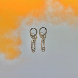 Paper Clip Leverback Earrings