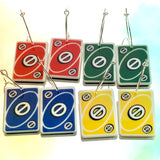 Uno Skip Card Hoop Earrings - Various Colours