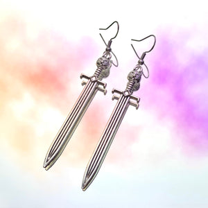 Cat Sword Hook Earrings