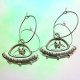 Alien Spaceship Hoops Earrings