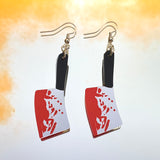 Bloody Cleaver Knife Hook Earrings