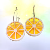 Orange Slice Hoop Earrings