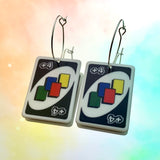 Uno +4 Cards Hoop Earrings