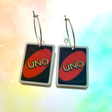 Uno +4 Cards Hoop Earrings