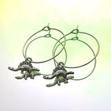 Mini Stegosaurus Hoop Earrings