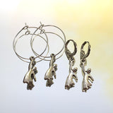 Hanging Ghost Hoop Earrings