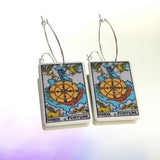 Wheel of Fortune Tarot Card Hoop Earrings