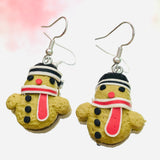 Gingerbread Snowman Hook Earrings