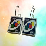 Uno +4 Cards Hoop Earrings