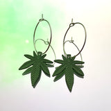 Green Ouid Hoop Earrings