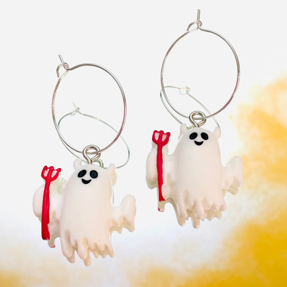 Devil Ghost Hoop Earrings