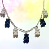 Black & White Gummy Bear Necklace 18”