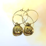 Gold Pumpkin Hoop Earrings